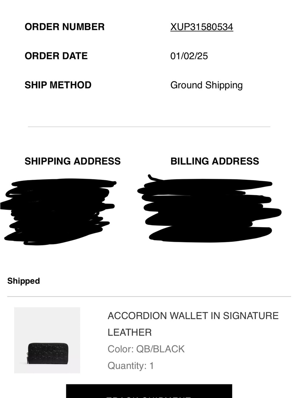 Coach Embossed Signature Zip Wallet - Black